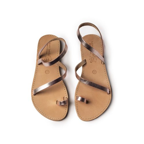 Women's leather sandals "Naomi" rose gold