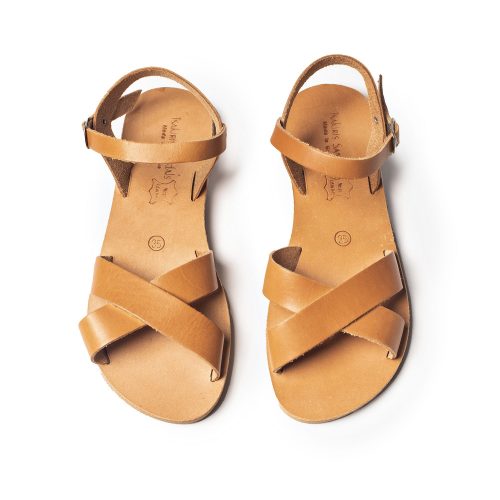 Women's leather sandals "Naysika" natural