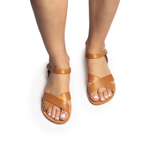 Women's leather sandals "Naysika" natural