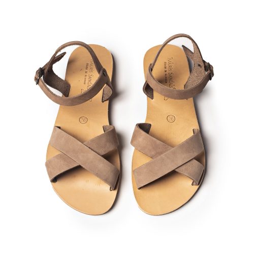 Women's leather sandals "Naysika" brown nubuck