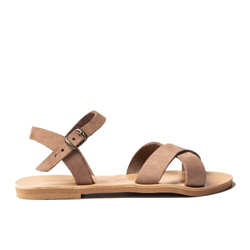 Women's leather sandals "Naysika" brown nubuck
