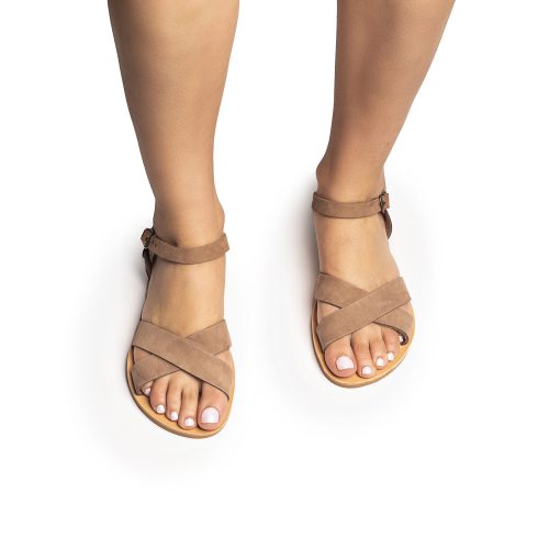 Women's leather sandals "Naysika" brown nubuck