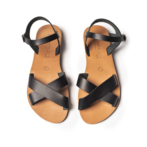 Women's leather sandals "Naysika" black