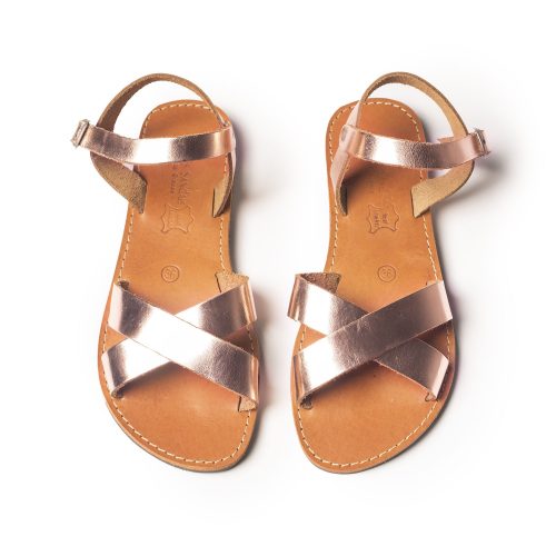 Women's leather sandals "Naysika" Rose Gold