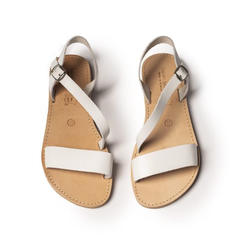 Women's leather sandals "Simple" White