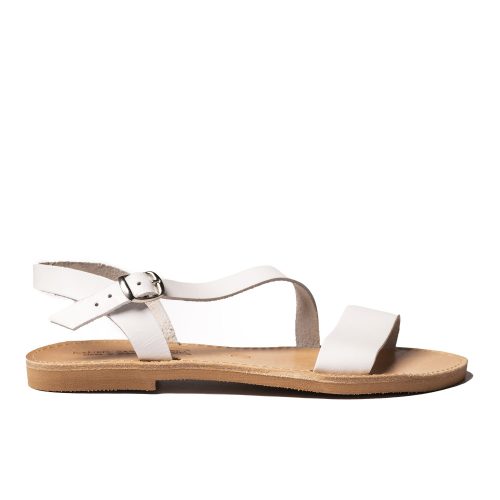 Women's leather sandals "Simple" White