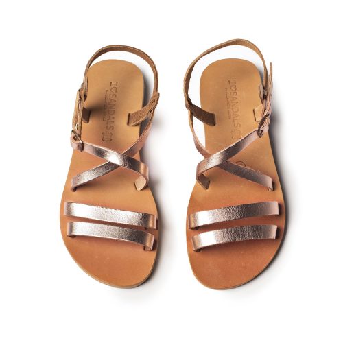 Women's leather sandals "Amara" rose gold