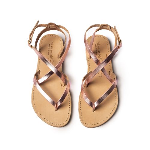 Women's handmade leather sandals "Erikousa" rose gold