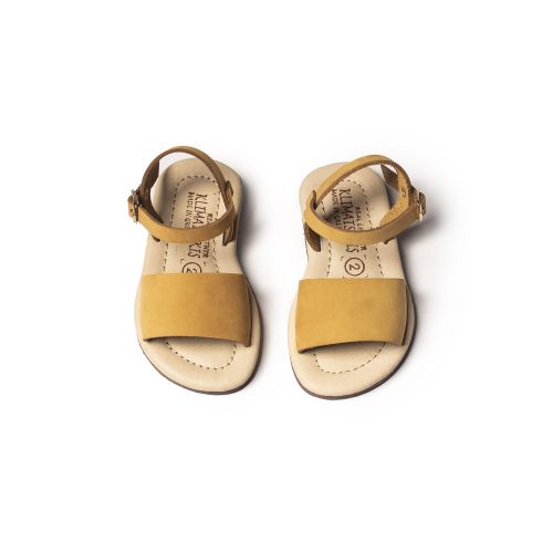 Kids leather sandals "Ariel" mustard