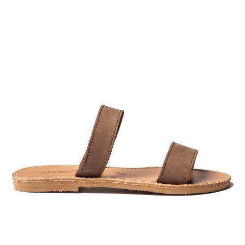 Women's leather sandals "Katrina" brown nubuck