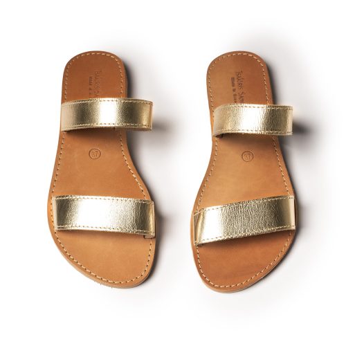 Women's leather sandals "Katrina" gold