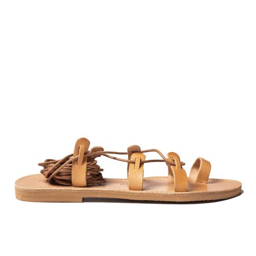 Women's leather sandals lace up "Aphrodisiac" natural