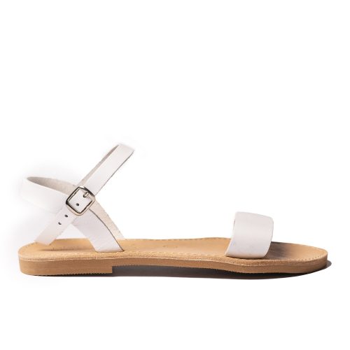 Women's leather sandals "Zoe" white