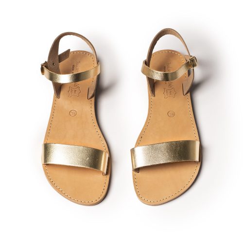 Women's leather sandals "Zoe" gold