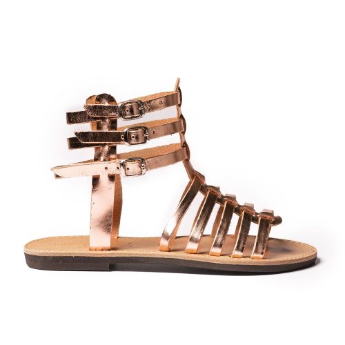 Women's leather sandals gladiator "Theodora" rose gold