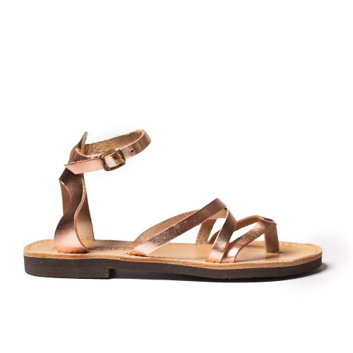 Women's leather sandals "Ermioni" bronze
