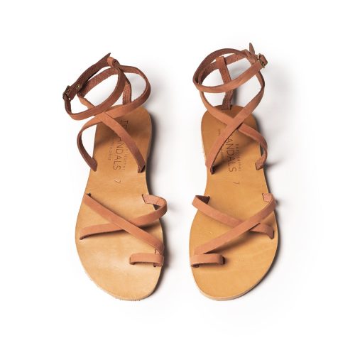 γυναικείο δερμάτινο σανδάλι ''Ikaria'' κεραμιδί nubuck