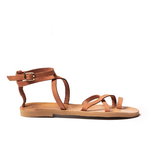 γυναικείο δερμάτινο σανδάλι ''Ikaria'' κεραμιδί nubuck
