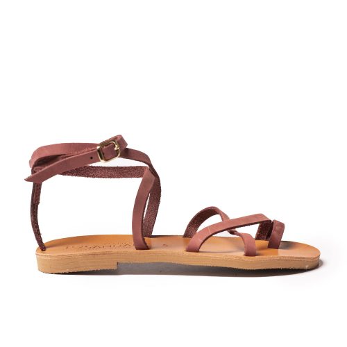 Women's leather sandals "Ikaria" purple nubuck