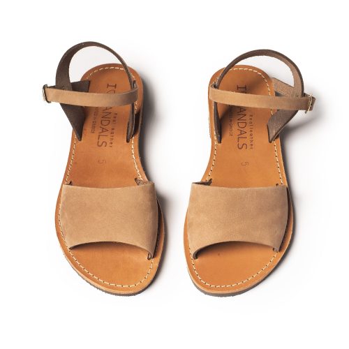 Γυναικεία δερμάτινα σανδάλια ''Spetses'' καφέ nubuck