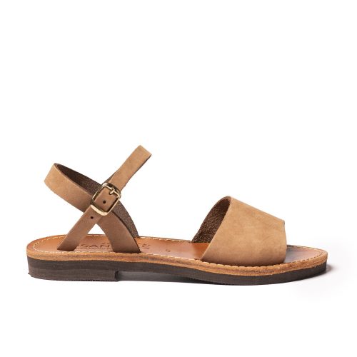 Γυναικεία δερμάτινα σανδάλια ''Spetses'' καφέ nubuck