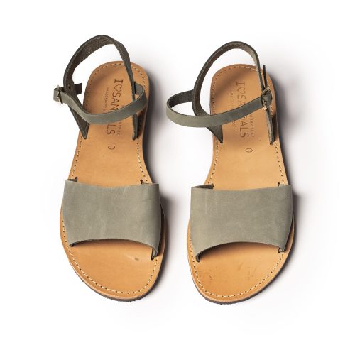Women's leather sandals "Spetses" mint nubuck