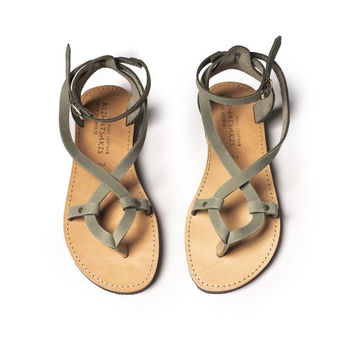Women's leather sandals "Agapi" mint nubuck