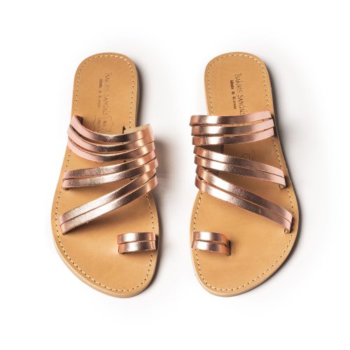 Women's leather sandals "Helena" bronze