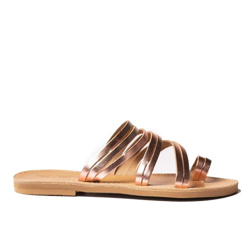 Women's leather sandals "Helena" bronze