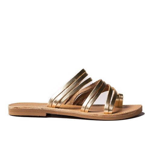 Women's leather sandals "Helena" gold
