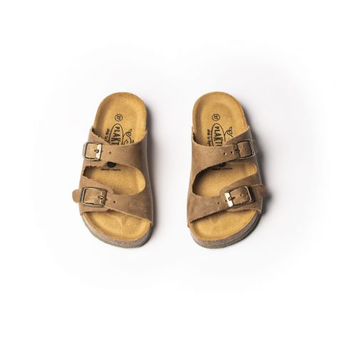 Plakton kids leather anatomical sandals beige