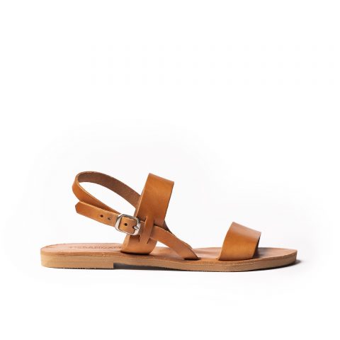 Women's leather sandals "Simple" natural