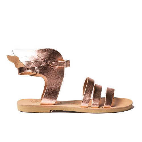 Women's leather sandals "hermes" bronze