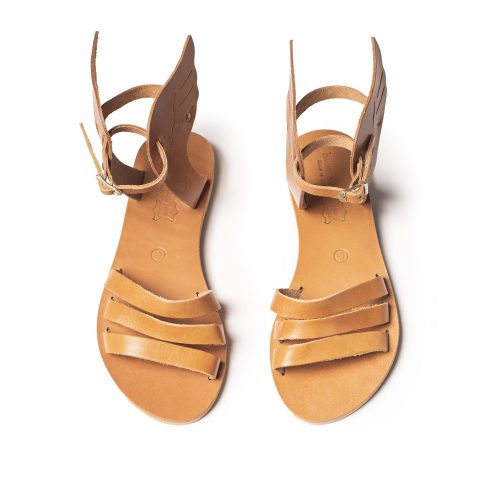 Women's leather sandals "hermes" natural