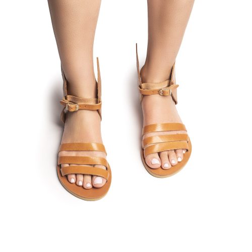 Women's leather sandals "hermes" natural