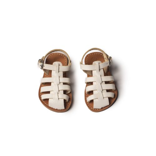 Kids leather sandals "boo" white