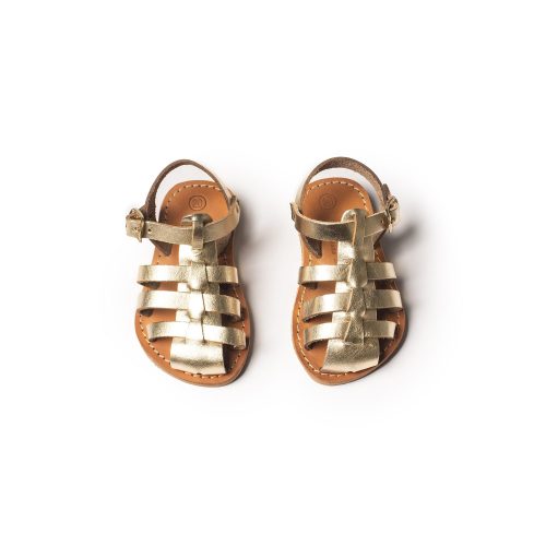 Kids leather sandals "Boo" gold