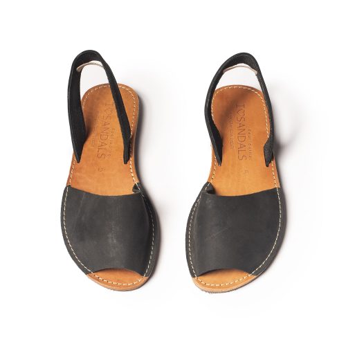 γυναικείο δερμάτινο σανδάλι ''Carino'' black