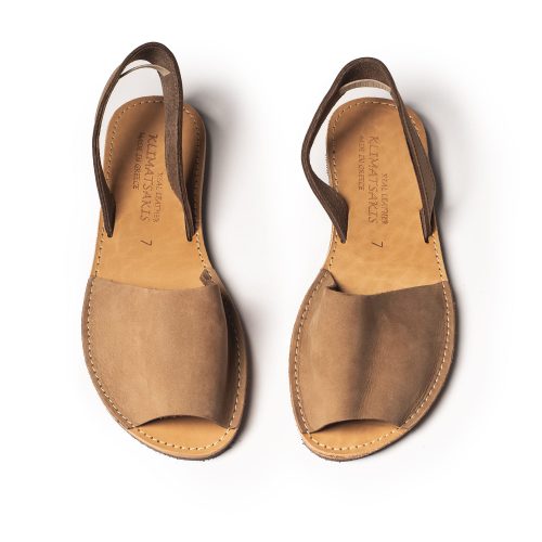 Women's leather sandals "Carino" brown
