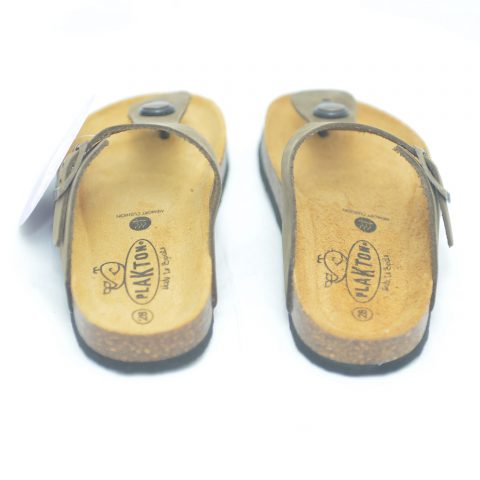 Plakton kids leather anatomical sandal "bolero" nubuck khaki