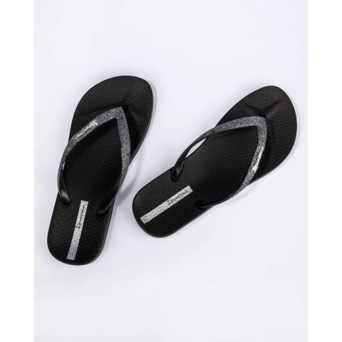 Γυναικείες σαγιονάρες anatomic ipanema black/black glitter