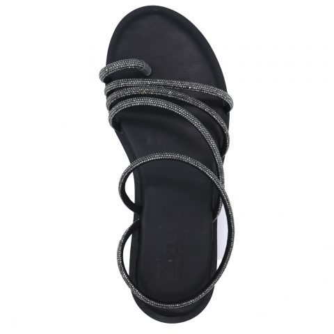 γυναικείο δερμάτινο σανδάλι ''zizel 2'' total black