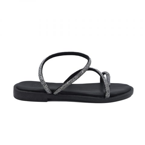γυναικείο δερμάτινο σανδάλι ''zizel'' total black