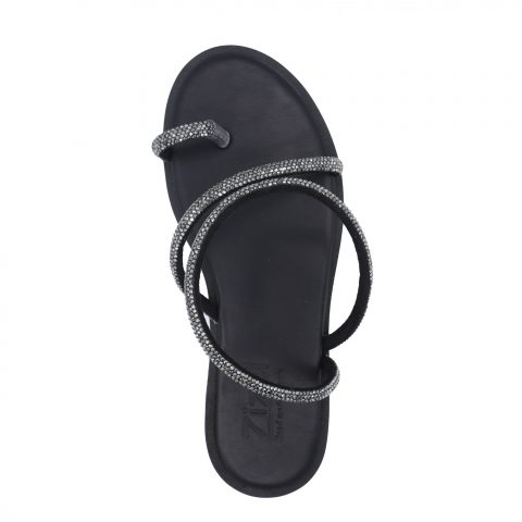 γυναικείο δερμάτινο σανδάλι ''zizel'' total black