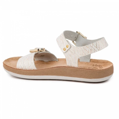 Γυναικεία ανατομικά fantasy sandals white  leaf 'Panagiota'