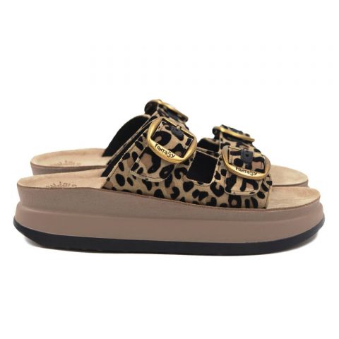 Γυναικεία ανατομικά fantasy sandals ZEFI leopard velvet