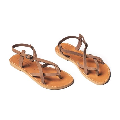 Corfu Sandals Women's leather sandals "Anastasia" brown 1000N