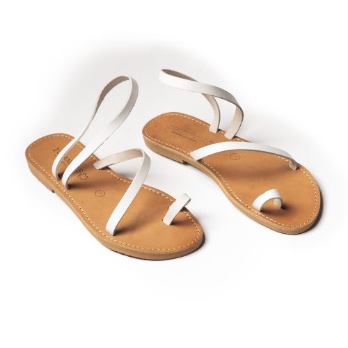 Corfu Sandals γυναικείο δερμάτινο σανδάλι ''naomi'' λευκό