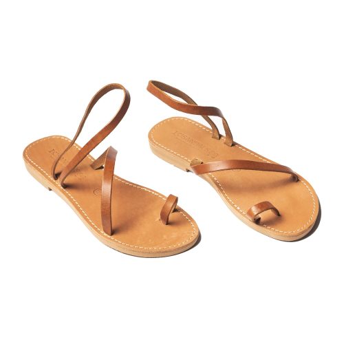 Corfu Sandals Women's leather sandals "Naomi" honey