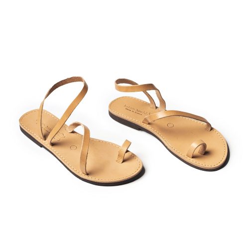 Corfu Sandals γυναικείο δερμάτινο σανδάλι ''naomi'' natural